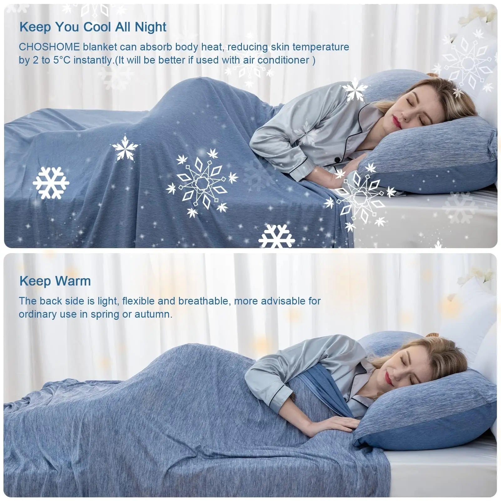 Stay Cool Blanket for Hot Sleepers - Lightweight Summer Relief - silverfoxgoods